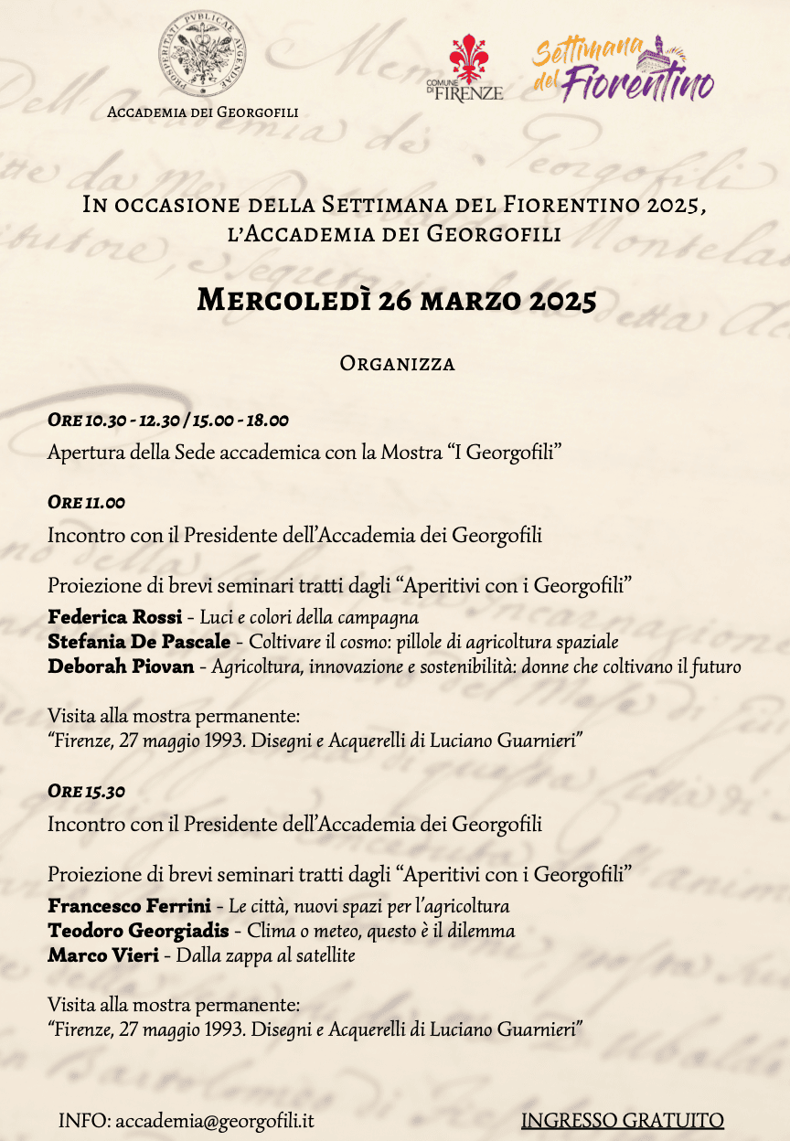 Apertura straordinaria Accademia dei Georgofili